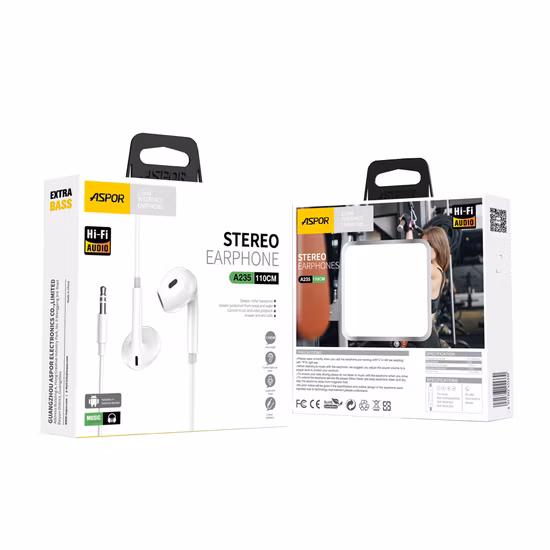 Auricular atado con alambre en el oído manos libres del precio barato con el micrófono para el teléfono móvil